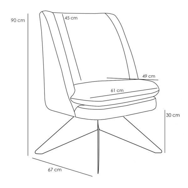 Imagem de Kit 2 Poltronas Decorativas Base Orby Fixa Pérsia B-304 Suede Azul Marinho - Domi