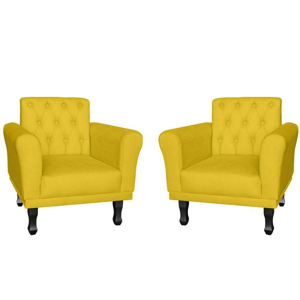 Imagem de Kit 2 Poltronas Decorativas Classic Amarelo - Malta Decor