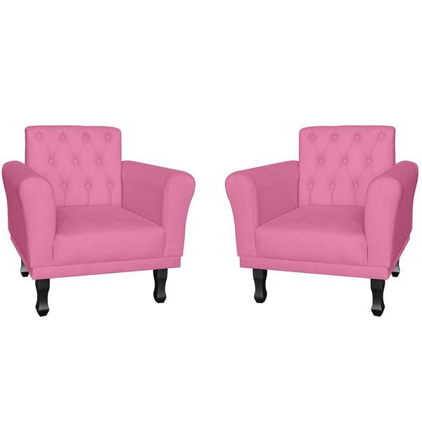 Imagem de Kit 2 Poltronas Decorativas Classic Rosa - Malta Decor