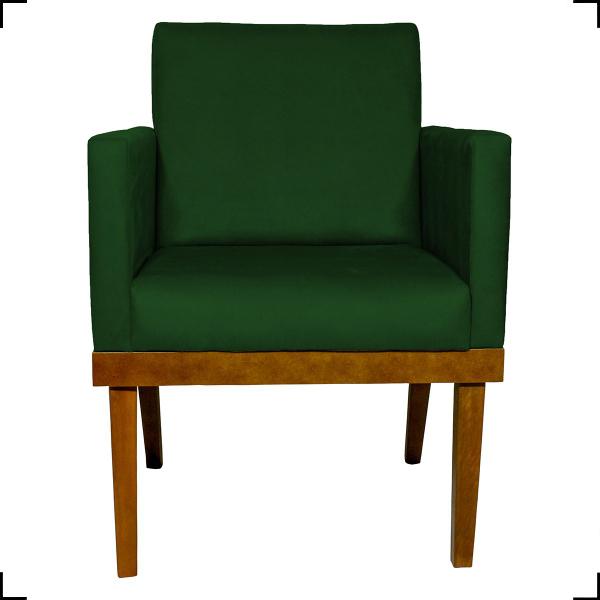 Imagem de Kit 2 Poltronas Decorativas Divine Base Reforçada de Madeira Suede Verde