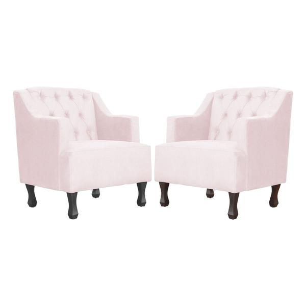 Imagem de Kit 2 Poltronas Decorativas Genesis Rosa Bebê - MALTA DECOR