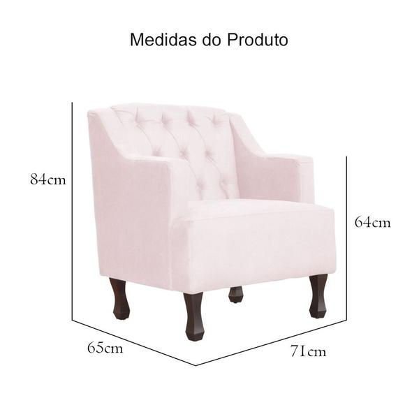 Imagem de Kit 2 Poltronas Decorativas Genesis Rosa Bebê - MALTA DECOR