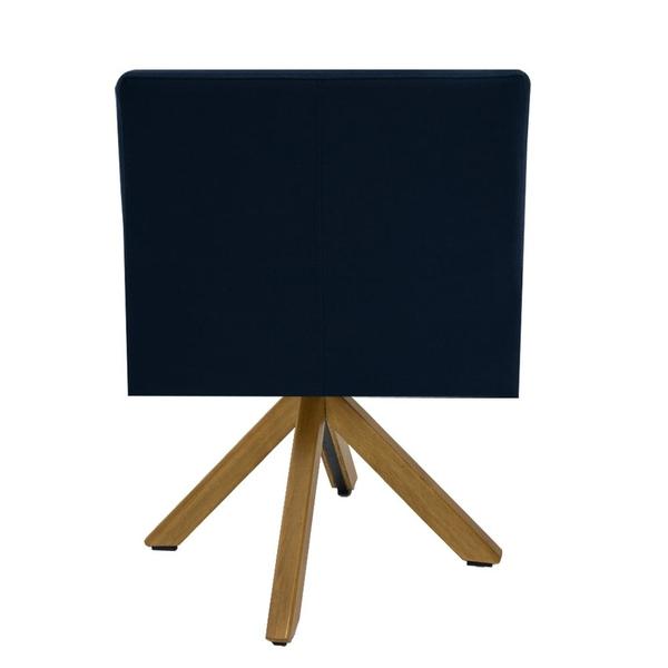 Imagem de Kit 2 Poltronas Decorativas Giratórias Base Giromad Madeira Angel B-304 Veludo Azul - Domi