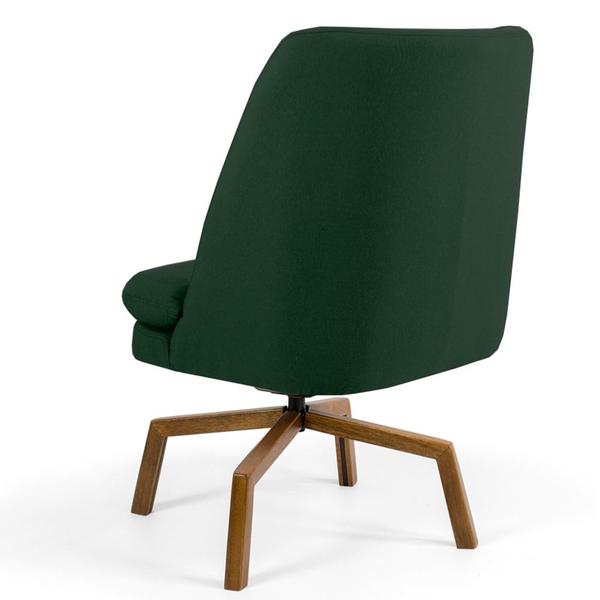 Imagem de Kit 2 Poltronas Decorativas Giratórias Base Ka Madeira Pérsia C-117 Verde Musgo - Domi