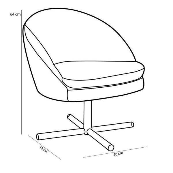 Imagem de Kit 2 Poltronas Decorativas Giratórias Base Xis Madeira Rafa B-309 Veludo Bege - Domi