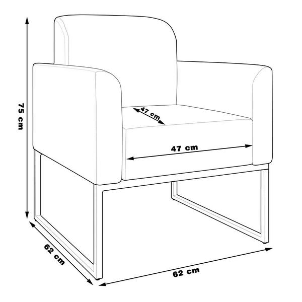 Imagem de Kit 2 Poltronas Decorativas Isabella Base Industrial Suede Marrom/Dourado G19