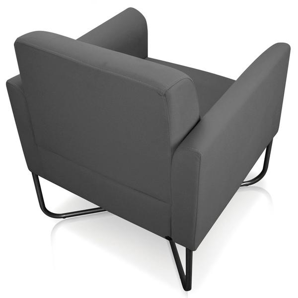 Imagem de Kit 2 Poltronas Decorativas Isabella Base X Suede Grafite/Preto G19 - Gran Belo