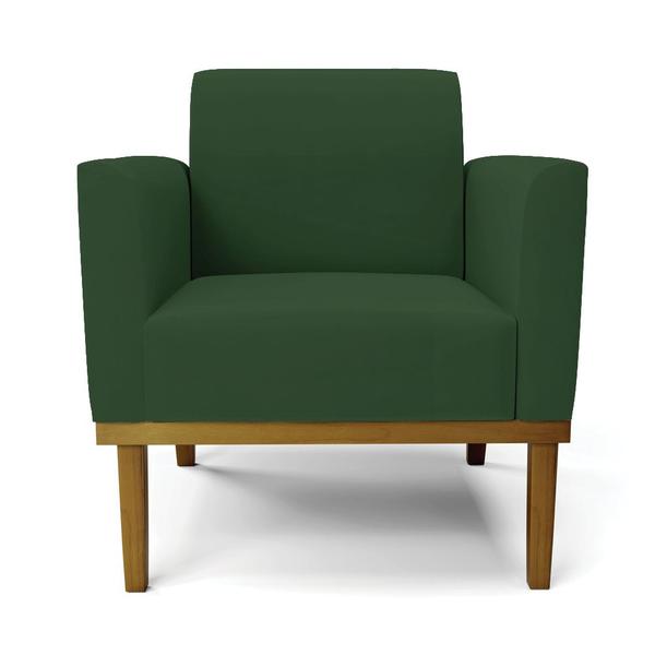 Imagem de Kit 2 Poltronas Decorativas Isabella Pés Fixo em Madeira Castanho Veludo Verde Esmeralda G19 - Gran Belo