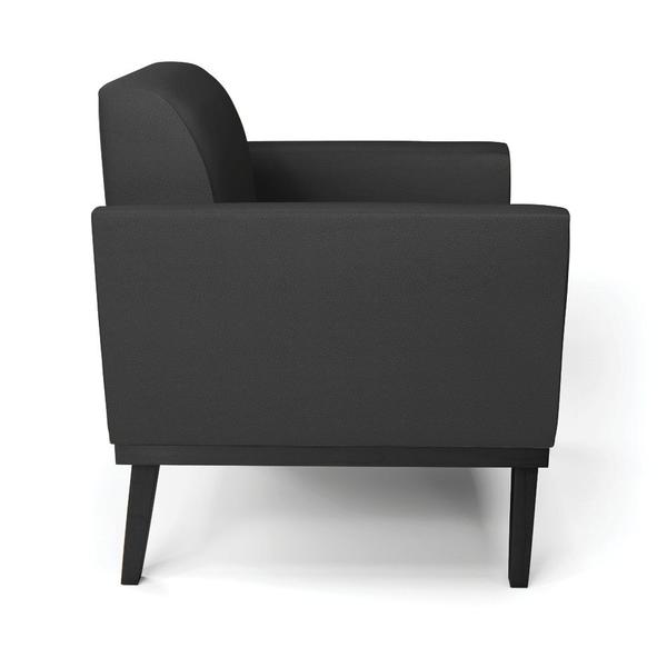 Imagem de Kit 2 Poltronas Decorativas Isabella Pés Fixo em Madeira Preto PU Preto G19 - Gran Belo