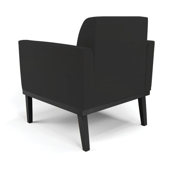 Imagem de Kit 2 Poltronas Decorativas Isabella Pés Fixo em Madeira Preto Veludo Preto G19 - Gran Belo