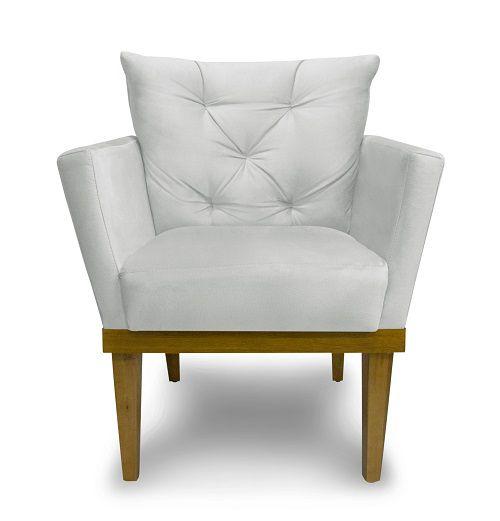 Imagem de Kit 2 Poltronas Decorativas Julia Suede Branco - Meu Lar Decorações