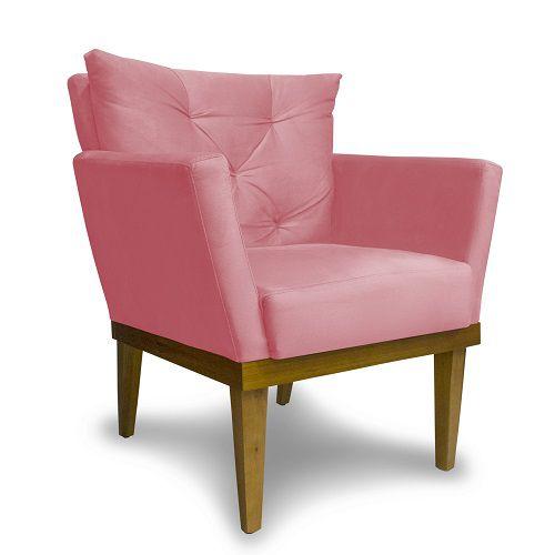 Imagem de Kit 2 Poltronas Decorativas Julia Suede Rosa - Meu Lar Decorações