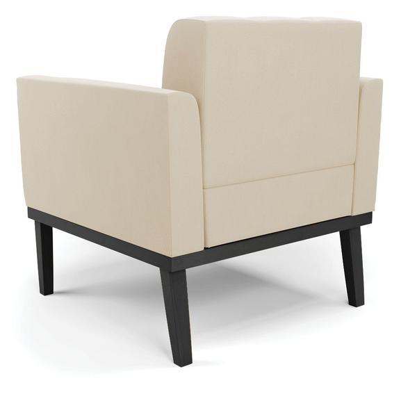 Imagem de Kit 2 Poltronas Decorativas Karen Pés Fixo em Madeira Preto Suede Bege G19 - Gran Belo