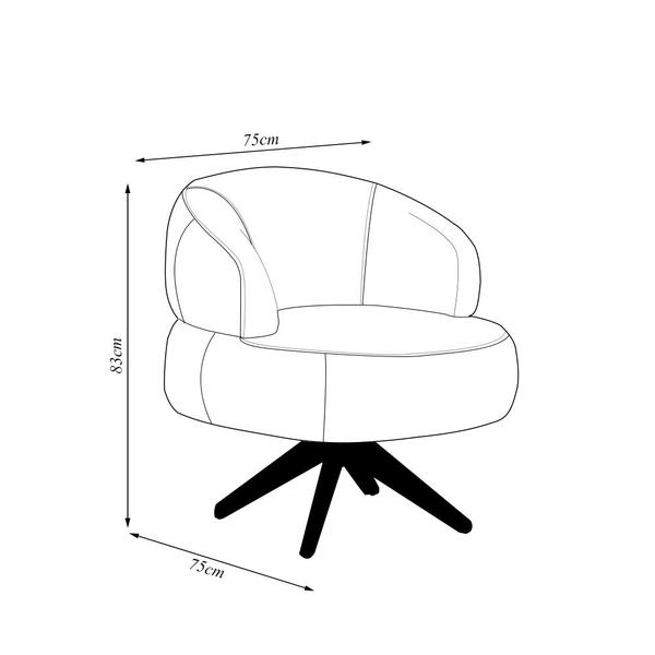 Imagem de Kit 2 Poltronas Decorativas Katy Sala de Estar Base Giratória em Madeira Couro Caramelo G88 - Gran Belo