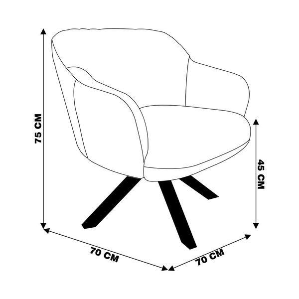 Imagem de Kit 2 Poltronas Decorativas Kitana Pés Champagne Giratório Veludo Marrom G15 - Gran Belo