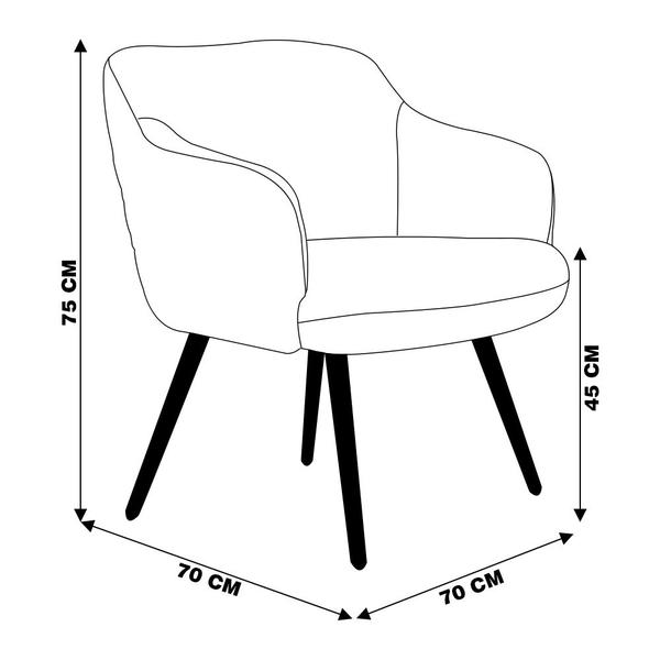 Imagem de Kit 2 Poltronas Decorativas Kitana Pés Palito Veludo Preto G15 - Gran Belo