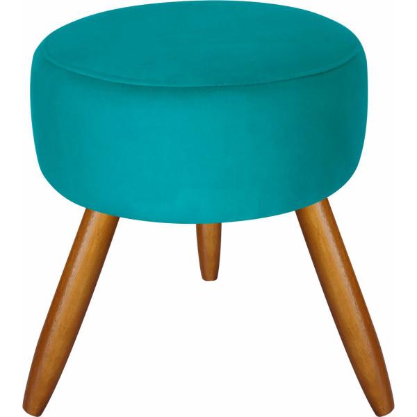 Imagem de Kit 2 Poltronas Decorativas Larah E Puff Azul Turqueza