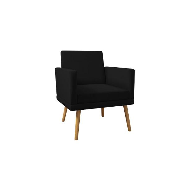 Imagem de Kit 2 Poltronas Decorativas Larah E Puff Preto