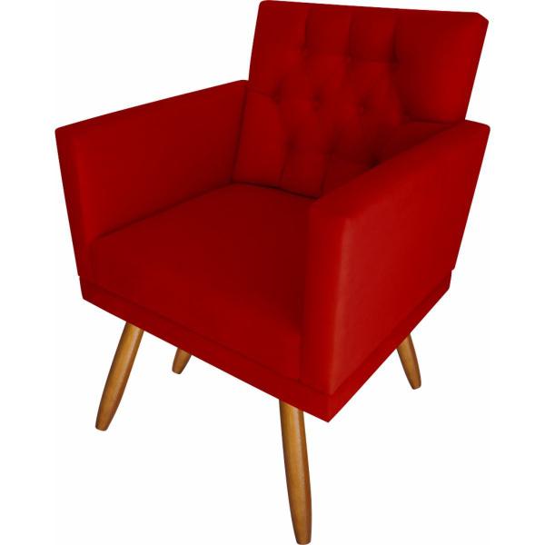 Imagem de Kit 2 Poltronas Decorativas Larah Sala Recepção Vermelho