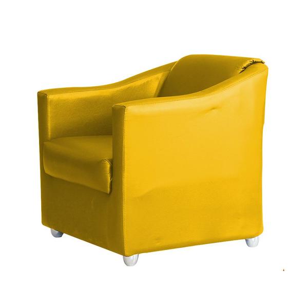 Imagem de Kit 2 Poltronas Decorativas Lucy Sintetico Amarelo