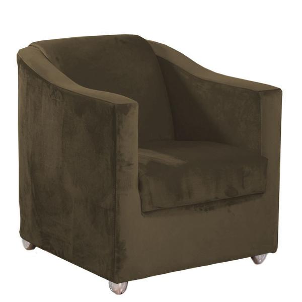 Imagem de Kit 2 Poltronas Decorativas Lucy Suede Marrom