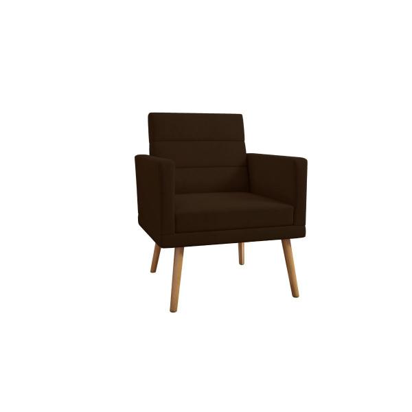 Imagem de Kit 2 Poltronas Decorativas Lux Suede Marrom