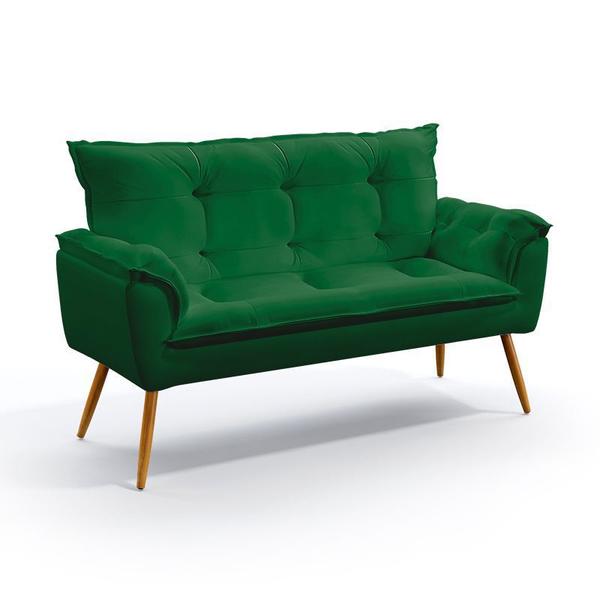 Imagem de Kit 2 Poltronas Decorativas Namoradeira Opala com Puff Solar Sued Verde Aradecor