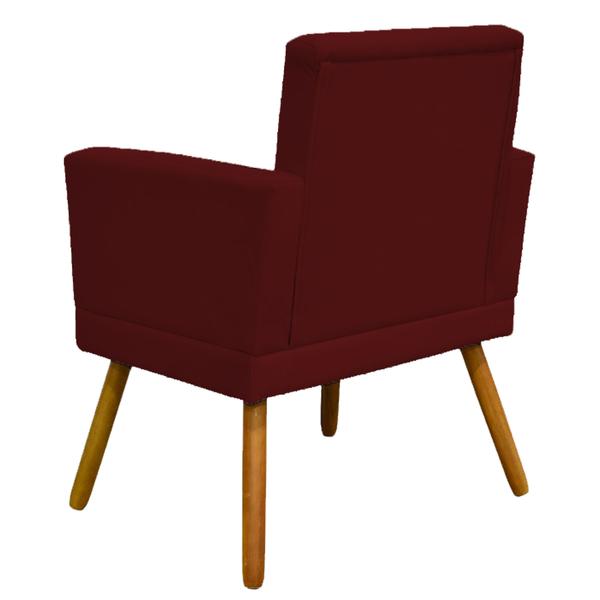 Imagem de Kit 2 poltronas decorativas nina com base suede bordô pé castanho - clique e decore