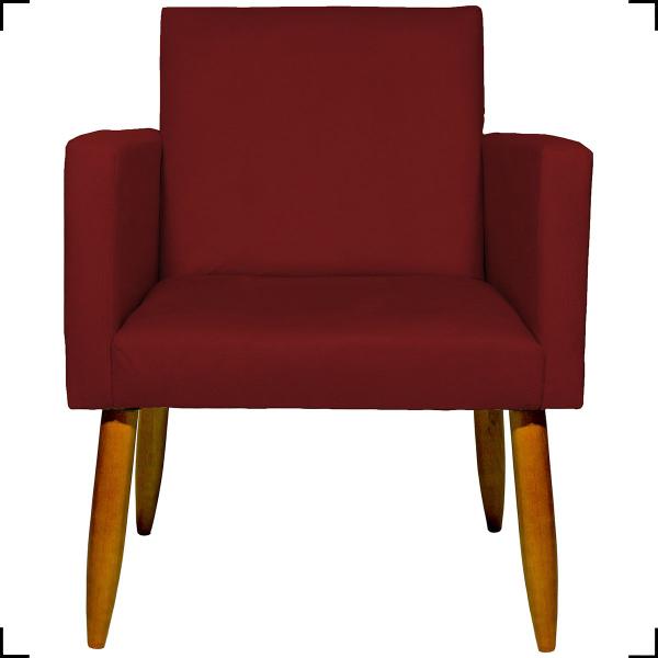 Imagem de Kit 2 Poltronas Decorativas Nina Para Sala + 2 Puff Redondo Suede Cores Pé Castanho - Clique E Decore