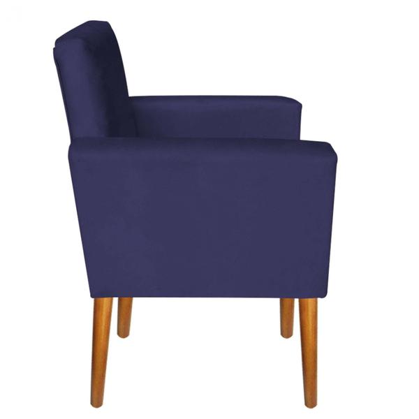 Imagem de Kit 2 Poltronas Decorativas Nina Suede Azul Marinho - Móveis Mafer