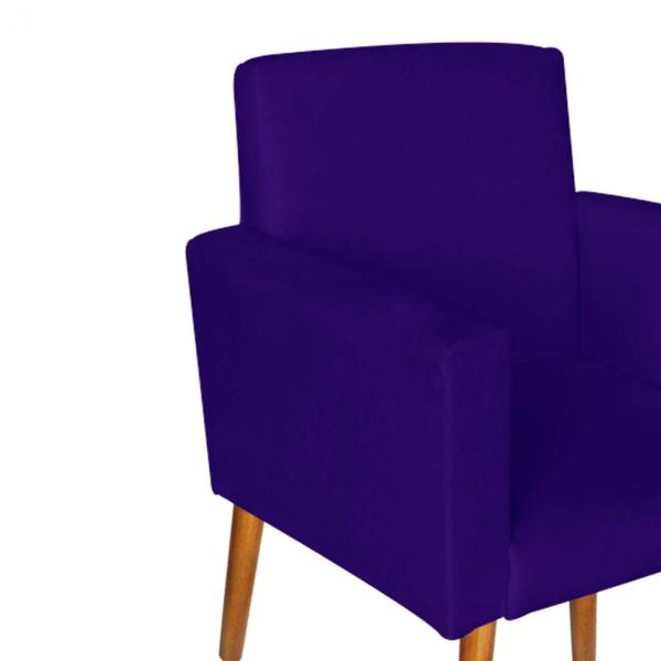 Imagem de Kit 2 Poltronas Decorativas Nina Suede Roxo - Móveis Mafer