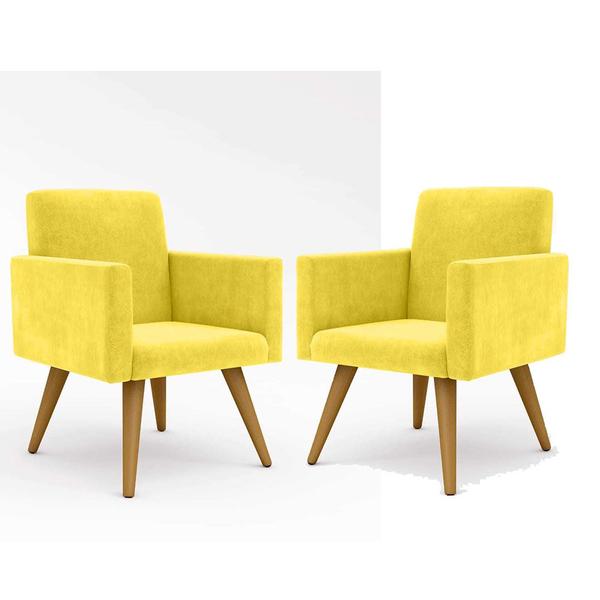 Imagem de Kit 2 Poltronas Decorativas Nina Suede - V8 Decor