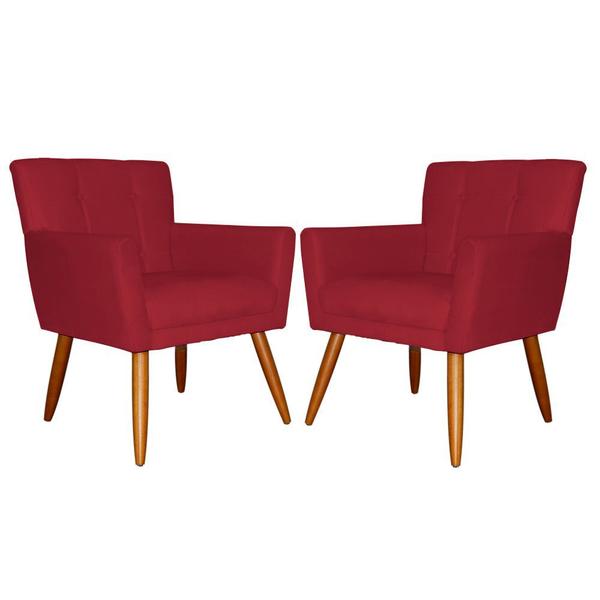 Imagem de Kit 2 Poltronas Decorativas Onix Vermelho - Malta Decor