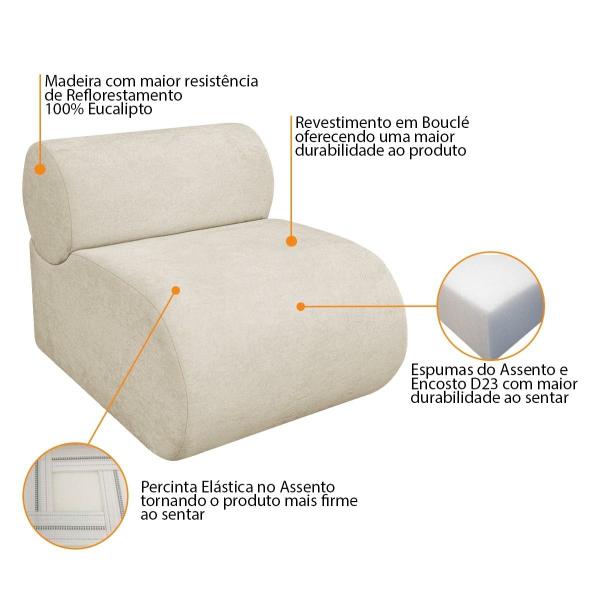 Imagem de Kit 2 Poltronas Decorativas Orgânica Escritório Recepção Sala Virgínia Bouclé - ADJ Decor