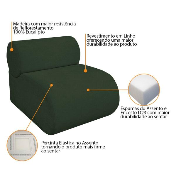 Imagem de Kit 2 Poltronas Decorativas Orgânica Escritório Recepção Sala Virgínia Linho - Amarena Móveis