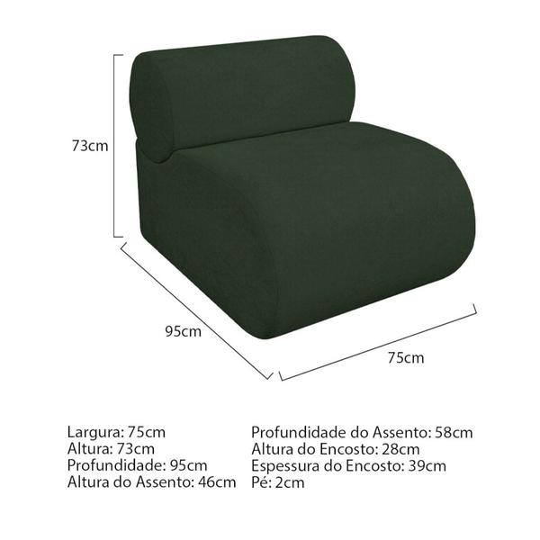 Imagem de Kit 2 Poltronas Decorativas Orgânica Virgínia Linho Verde - Amarena Móveis