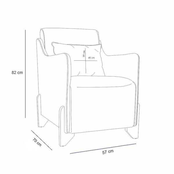 Imagem de Kit 2 Poltronas Decorativas P/ Sala Quarto Heloisa Veludo Composê em material sintético Marrom - Estopar