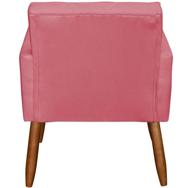 Imagem de Kit 2 Poltronas Decorativas Para Sala Cadeira Reforçada Confortável Beatriz Suede Pé Castanho