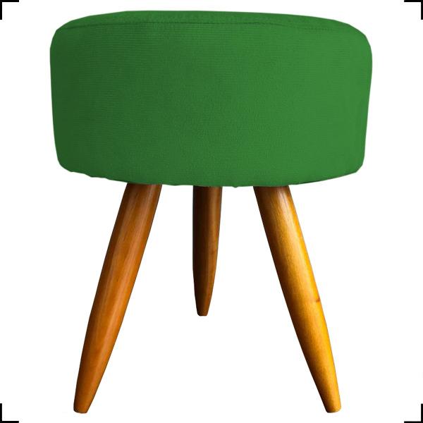 Imagem de Kit 2 poltronas decorativas para sala capitonê com base + puff redondo suede cores pé castanho  clique e decore