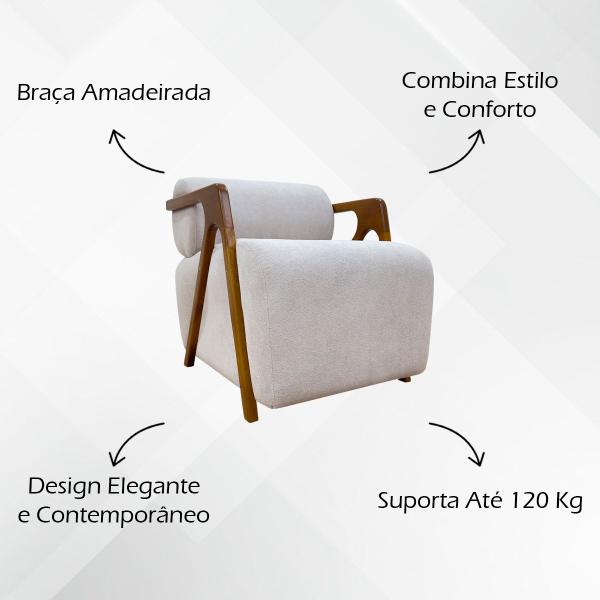 Imagem de Kit 2 Poltronas Decorativas para Sala Chloe Bouclé Persa Premium Cores