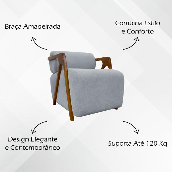 Imagem de Kit 2 Poltronas Decorativas para Sala Chloe Bouclé Persa Premium Cores