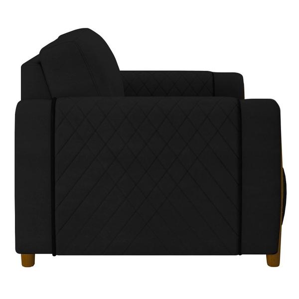 Imagem de Kit 2 Poltronas Decorativas para Sala de Estar 98cm Amaranto M22 Veludo Preto - Mpozenato