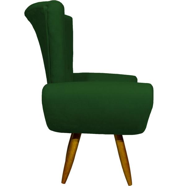 Imagem de Kit 2 Poltronas Decorativas Para Sala Emília + Puff Emília Suede Cores Pé Castanho - Clique E Decore