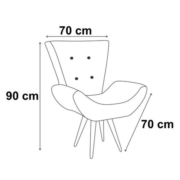 Imagem de Kit 2 poltronas decorativas para sala emilia suede bege pé castanho