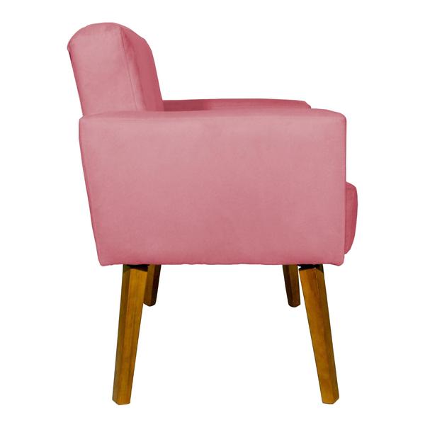 Imagem de Kit  2 Poltronas Decorativas Para Sala Hope + 2 Puff Charme Suede Cores Pé Trapézio - Clique E Decore