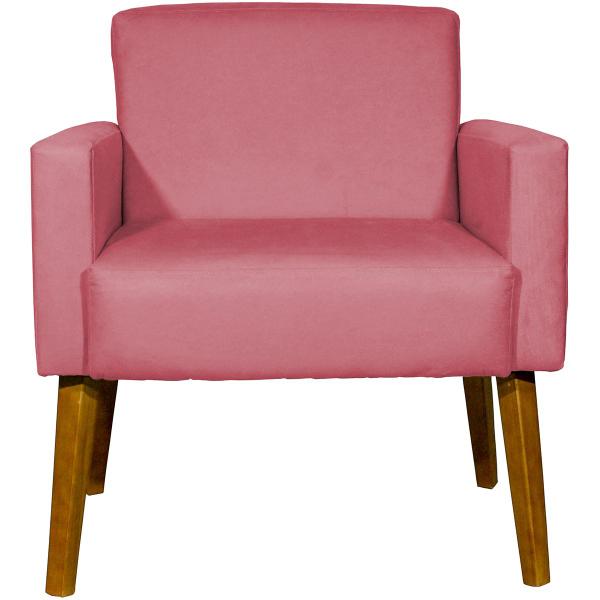 Imagem de Kit  2 Poltronas Decorativas Para Sala Hope + 2 Puff Charme Suede Cores Pé Trapézio - Clique E Decore