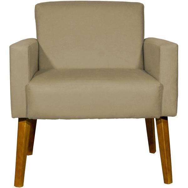 Imagem de Kit 2 Poltronas Decorativas Para Sala Hope + Puff Charme Suede Cores Pé Trapézio - Clique E Decore