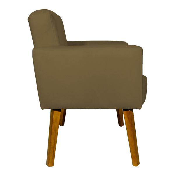 Imagem de Kit 2 poltronas decorativas para sala hope suede marrom pé castanho - clique e decore