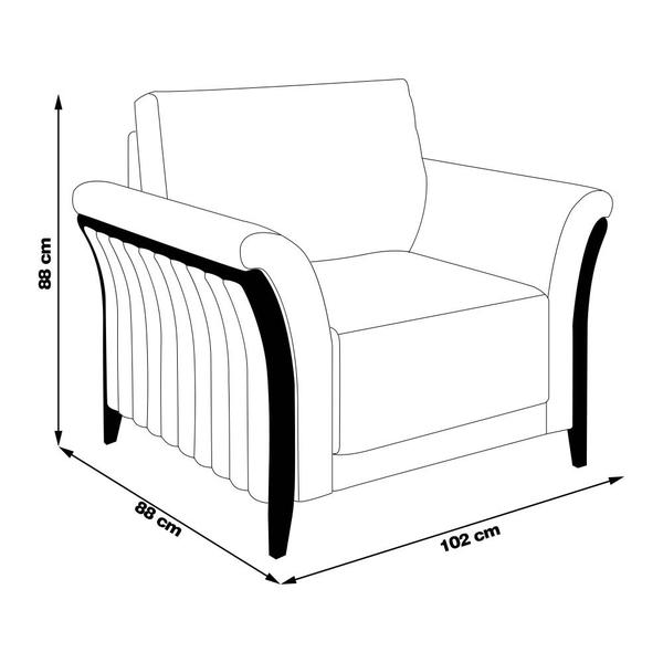 Imagem de Kit 2 Poltronas Decorativas Pés em Madeira Market Linho Bege G45 - Gran Belo