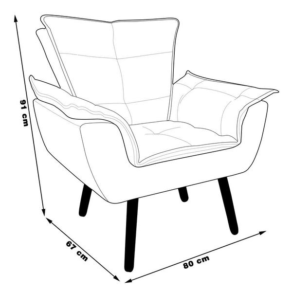 Imagem de Kit 2 Poltronas Decorativas Pés Palito Charger Suede Azul Marinho G19 - Gran Belo